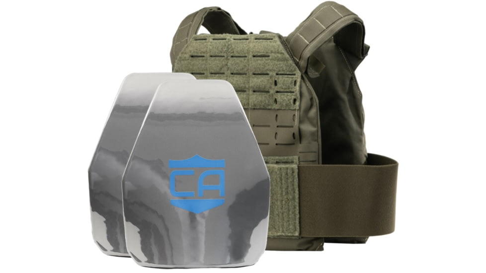 Caliber Armor DV8 Mini AR550 Level III+ Package with PolyShield Spall Coat, Ranger Green, 8 x 10, 19-AR550-MM-810-SPC-RG
