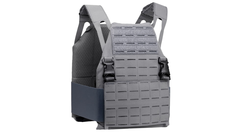 Caliber Armor DV8 Plate Carrier, Shooters Cut Front and Back, Wolf Gray, 10 x 12, 19-DV8-MCB-WG