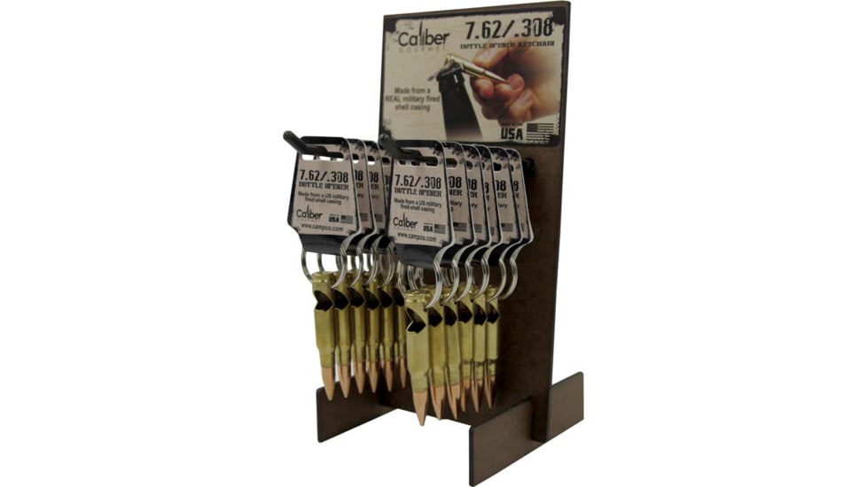 Caliber Gourmet 308 Bottle Opener Keychain, Display of Twelve, CBG-1017