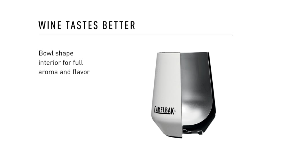 CamelBak Horizon 12 oz Insulated Stainless Steel Wine Tumbler, White, 2392101035