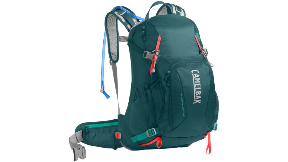 CamelBak Sundowner LR 22 Outdoor Women's Hydration Backpack, Deep Teal/Hot Coral
