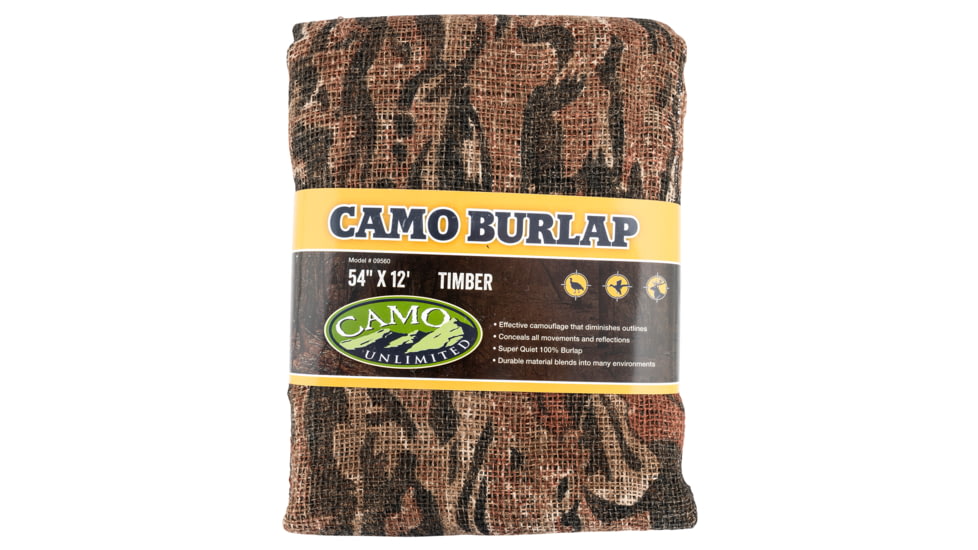 Camo Unlimited Burlap System, Timber Camo, 54" x 12', 9560