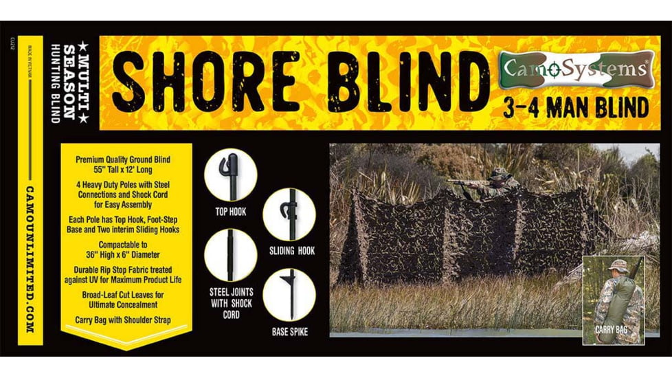Camo Unlimited Shore Blind 3-4 Man, Woodland, SB01