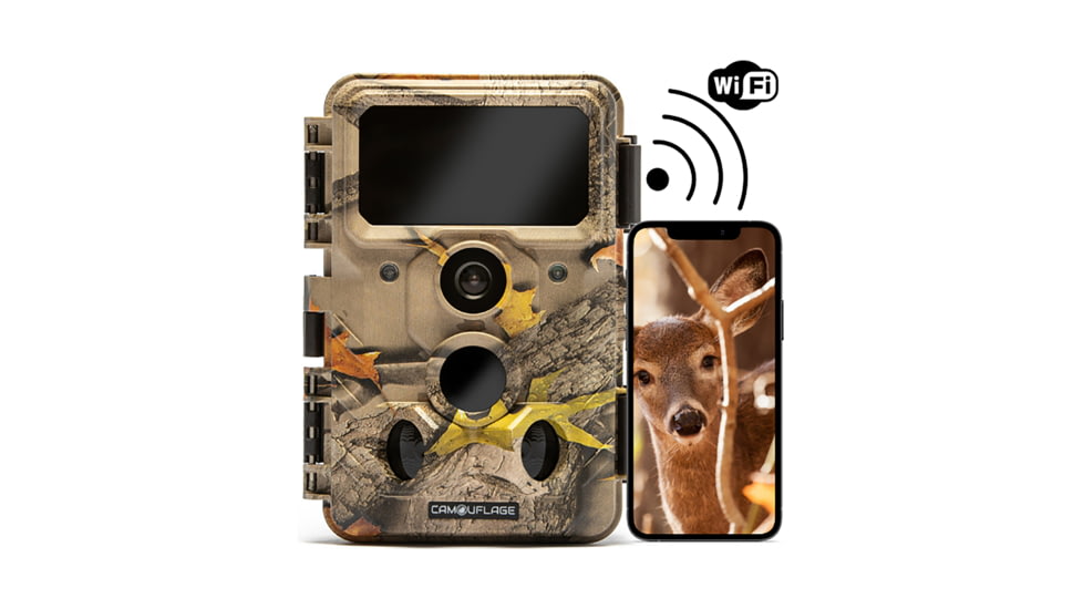 Camouflage EZ60 Trail Camera, Wifi/Bluetooth, 4K 30MP, Brown Camouflage, Medium, 12121281