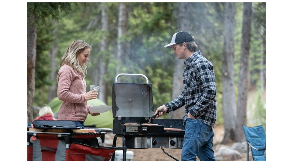 Camp Chef 14x16in Deluxe Stainless Steel BBQ Grill, 1 Burner, Box Accessory, Stainless, BB30LS