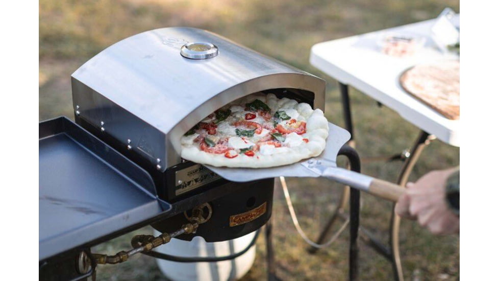 Camp Chef Italia Artisan Pizza Oven Accessory w/ Door, Black/Silver, 14x16in, PZ30D