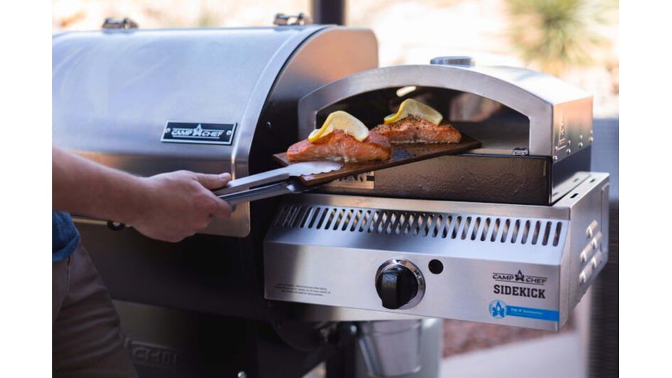 Camp Chef Italia Artisan Pizza Oven Accessory w/ Door, Black/Silver, 14x16in, PZ30D