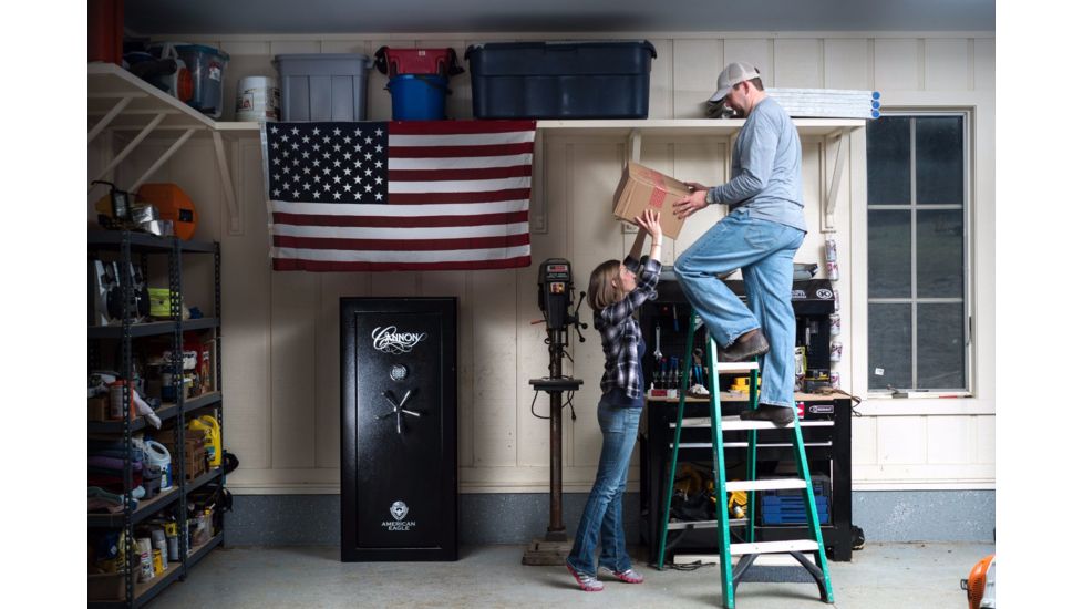 Cannon Safe American Eagle 24 Gun Safe, 59Hx26Wx18D, Hammertone Black, AE592618-60-H1FEC-17