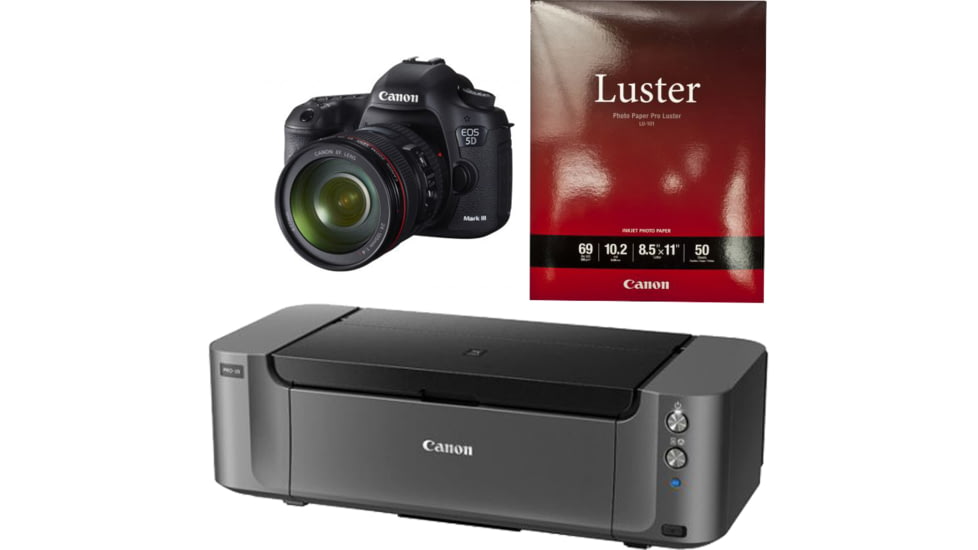Canon Pixma PRO-10 Printer, Photo Paper, and EOS 5D Mark III Camera with EF24-105mm IS Lens 