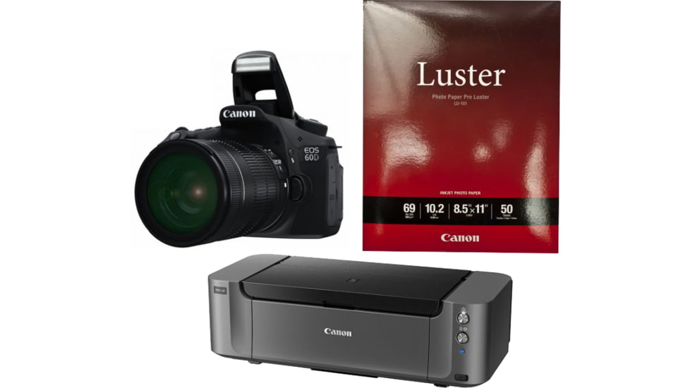 Canon Pixma PRO-10 Printer, Photo Paper, and EOS 60D Camera Body Only