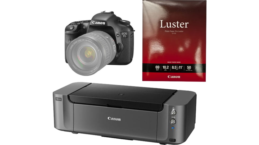 Canon Pixma PRO-10 Printer, Photo Paper, and EOS 7 Camera Body Only