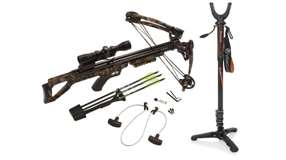 Carbon Express Covert 3.4, Crossbow, 20255 W/ Vanguard Veo Shooting Stick