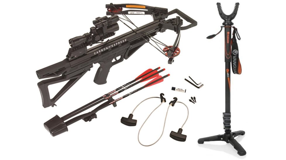 Carbon Express Intercept, Supercoil LT Crossbow, 20253 W/ Vanguard Veo Shooting Stick