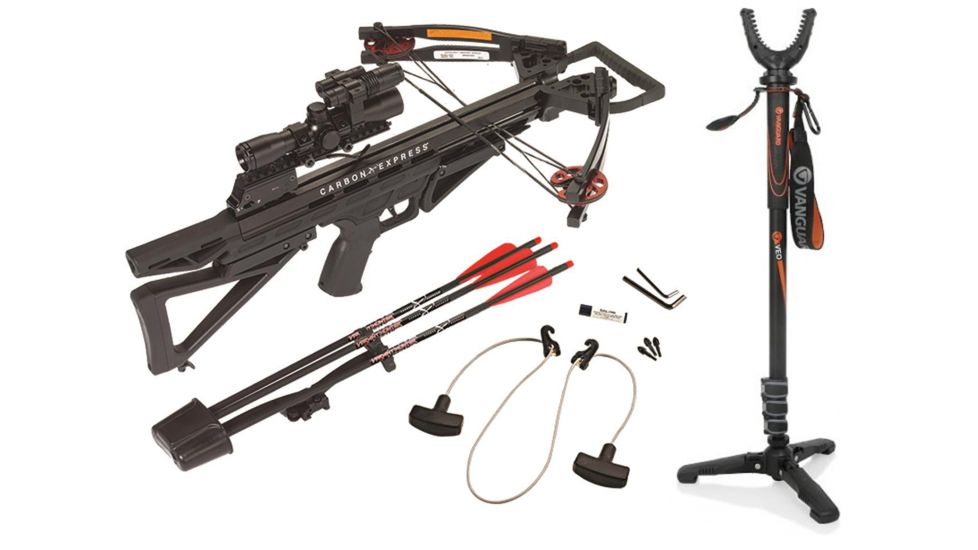 Carbon Express Intercept, Varmint Hunter Crossbow Pkg., 20291 W/ Vanguard Veo Shooting Stick