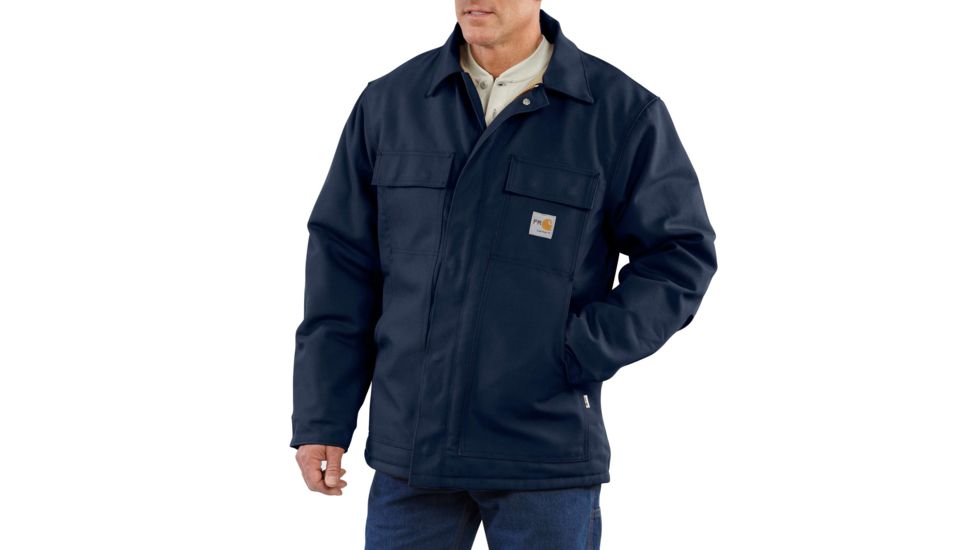 Carhartt Flame-Resistant Duck Traditional Coat, Dark Navy, Large/Regular 101618-410-REG-L