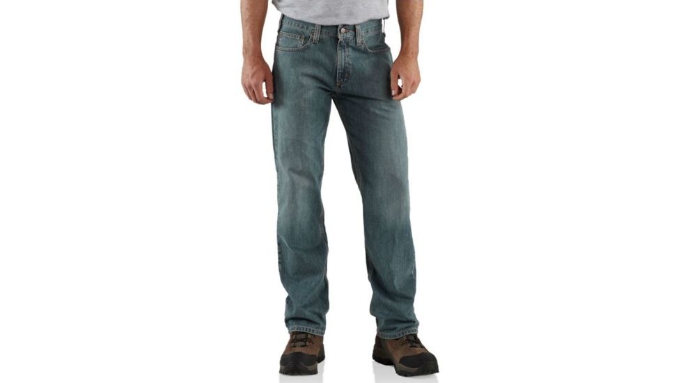 Carhartt Straight Leg Relaxed Fit Jean - Men's-Light Weathered Blue-34 Waist-Long Inseam