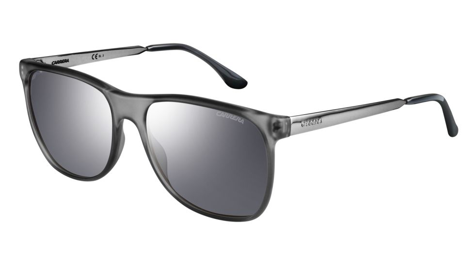 Carrera 6011/S Sunglasses CA6011S-08JX-T4-5717 - Light Gray Frame, Black Mirror Lenses, Lens Diameter 57mm, Distance Between Lenses 17mm