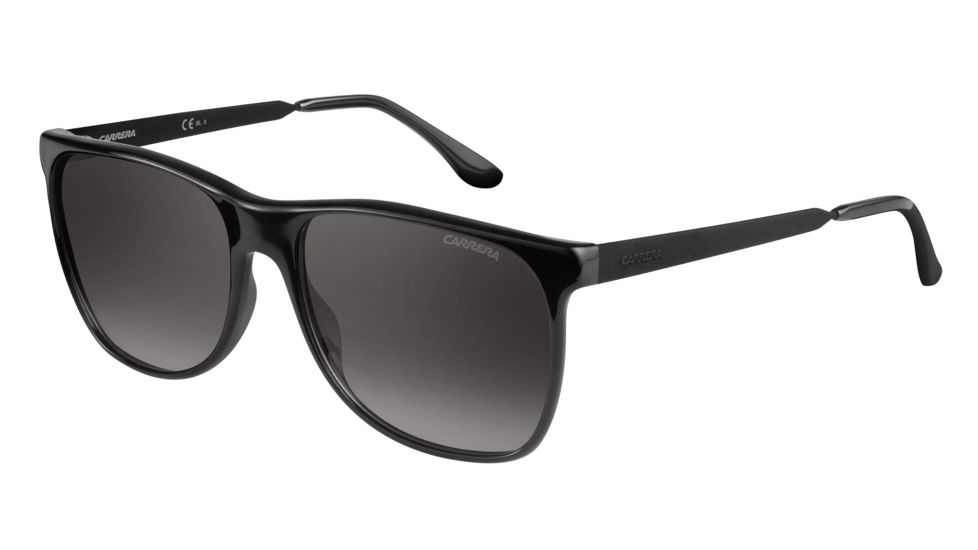 Carrera 6011/S Sunglasses CA6011S-0GVB-N6-5717 - Shiny Black Frame, Gray Gradient Lenses, Lens Diameter 57mm, Distance Between Lenses 17mm