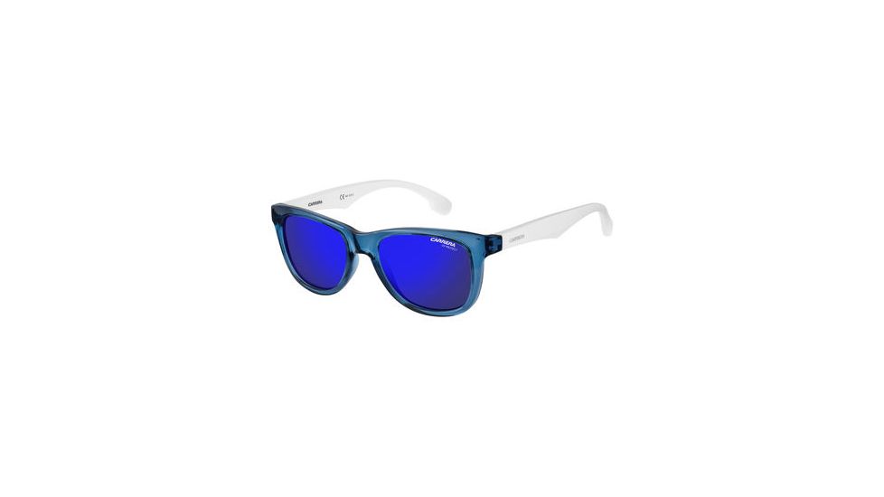 Carrera Carrerino 20/S Sunglasses CARRE20S-0WWK-XT-4617 - White Blue Semi Matte Black Frame, Blue Sky Miror Lenses, Lens Diameter 46mm, Distance Between Lenses 17mm