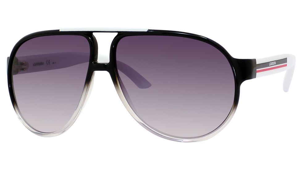 Carrera Forever Mine/S Sunglasses FOREVES-0KI1-JJ-6212 - Black Crystal White Frame, Gray Gradient Lenses, Lens Diameter 62mm, Distance Between Lenses 12mm