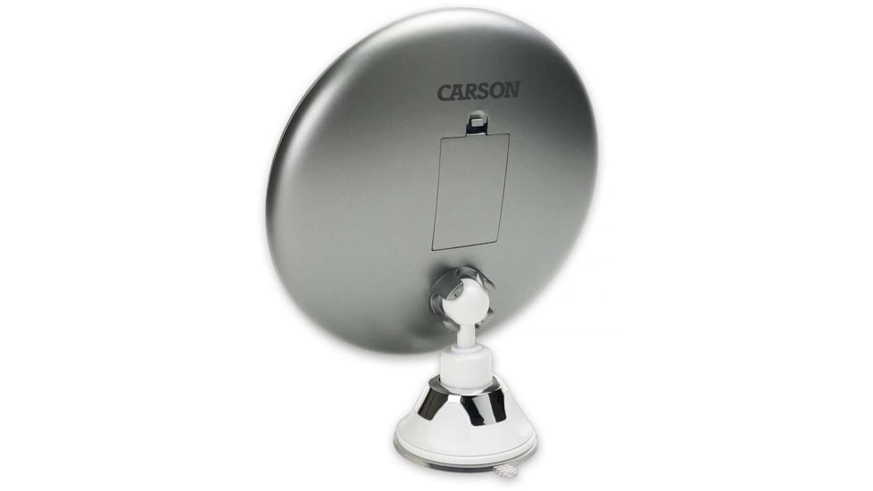 Carson 2x Round Lighted Mirror W/Suction Cup Base, 5 in, Silver, MI-20