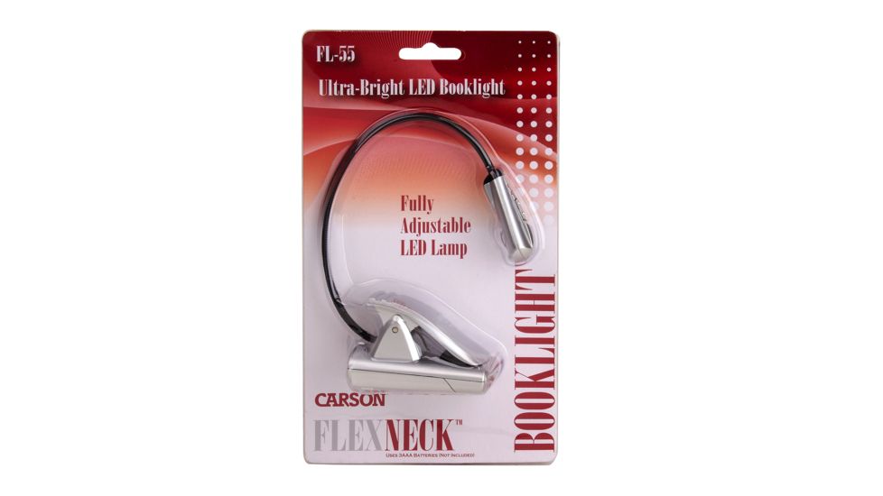 Carson FlexNeck Ultra-Bright Fully Adjustable LED Book Light-3 Pack, Grey FL-55MU