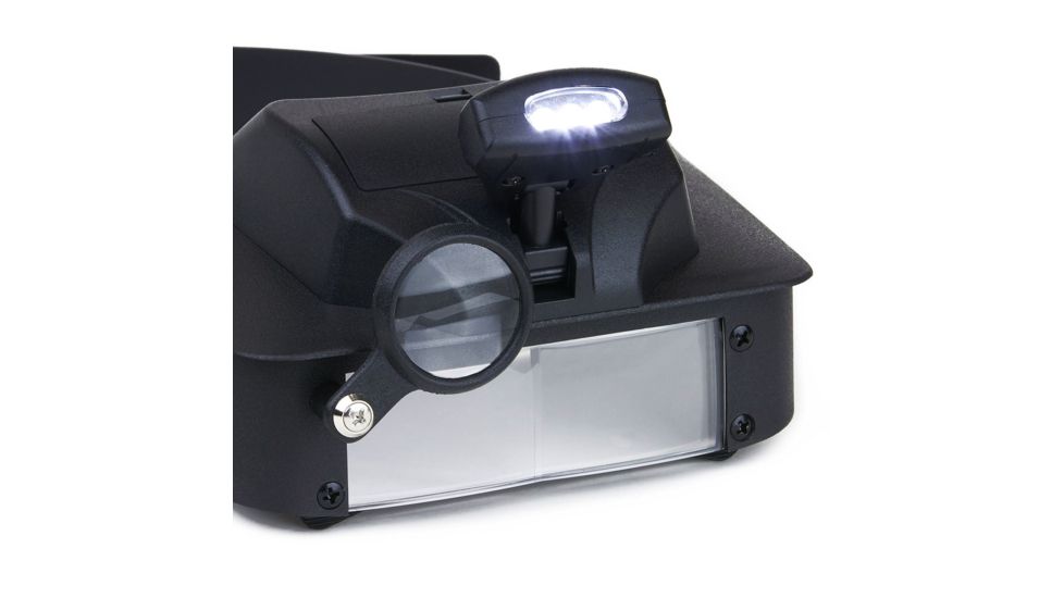 Carson LumiVisor 2x/3x/5x/6x LED Lighted Head Visor Magnifier Loupe, Black LV-10