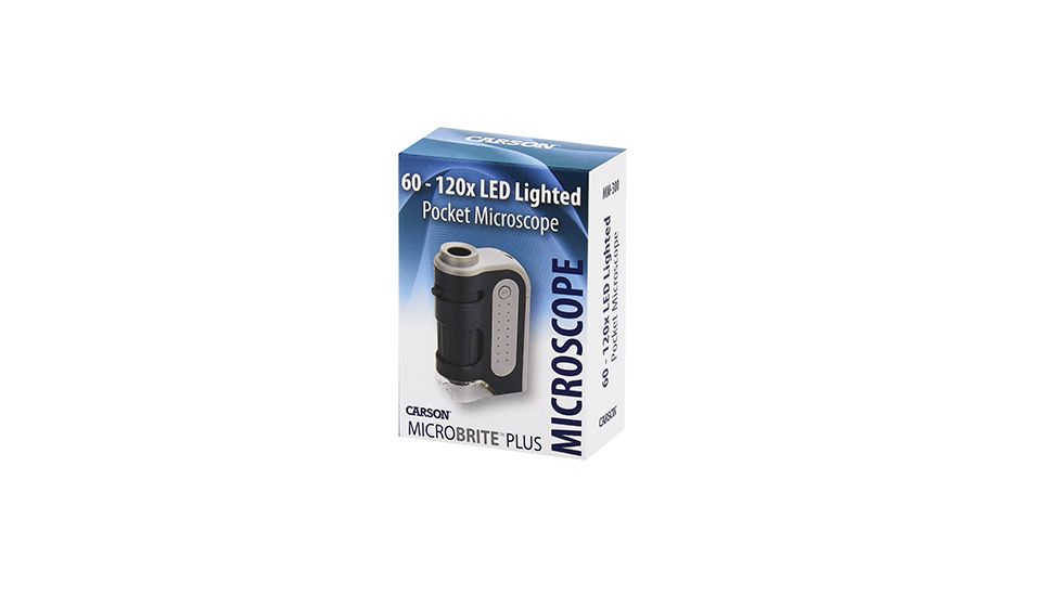 Carson Microbrite Plus 60-120x Pocket Microscope,Black/Grey,Pack of 4 MM-300MU
