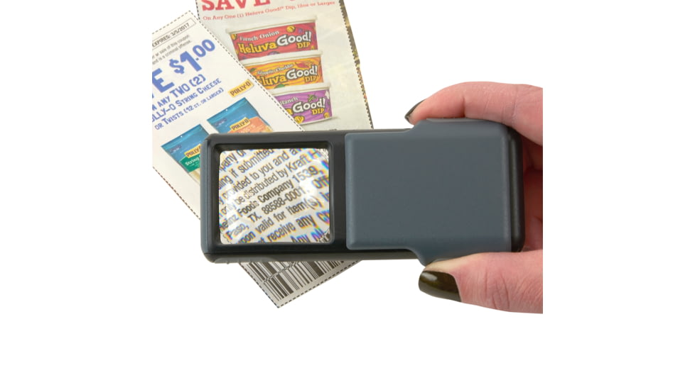 Carson PO-55 MiniBrite 5x Power Slide-Out Pocket Magnifier Loupe, Grey,Pack of 4 PO-55MU