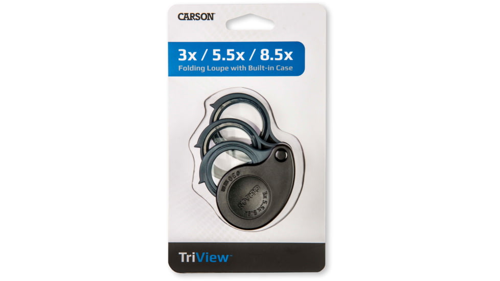 Carson TriView 3x / 6x / 8.5x Folding Loupe Magnifier, TV36
