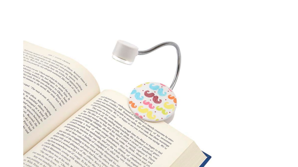 Carson Ultra-Bright Fully Adjustable LED Book Light - Mustache FL-9005