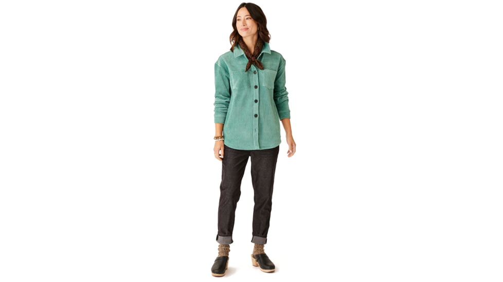 Carve Designs Hudson Stretch Cord Shacket - Womens, Forest, Extra Small, JCSK99-326-XS