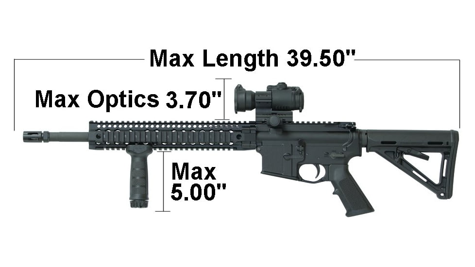 Case Club AR15 Rifle Carry Case, Black, Medium, CC6500FLAR15
