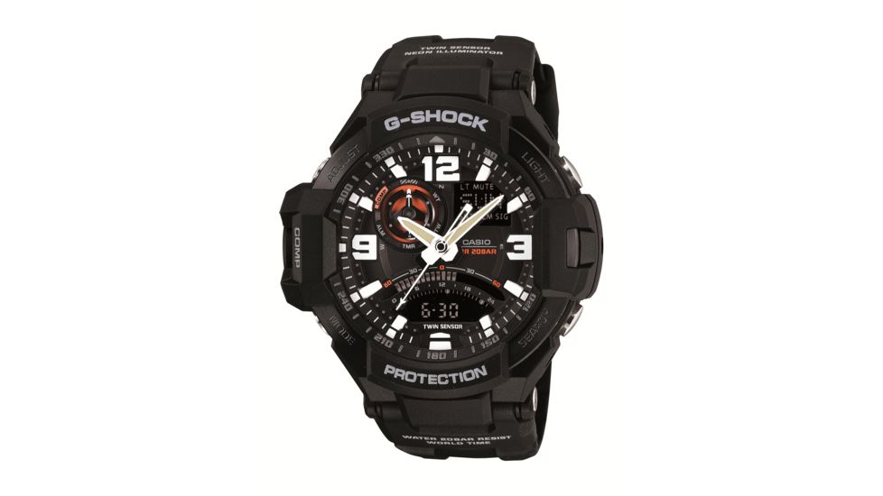 Casio Tactical G Shock Aviation Watch, BLK/WHT, small GA1000-1A