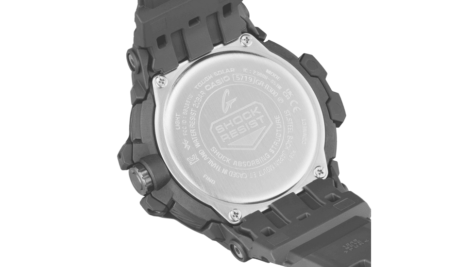 Casio G-Shock Gravity Master Men's Analog-Digital Watch, 55mm Case Diameter, Steel Bezel, Black Bio-based Resin Band, GRB300-1A, GRB300-1A