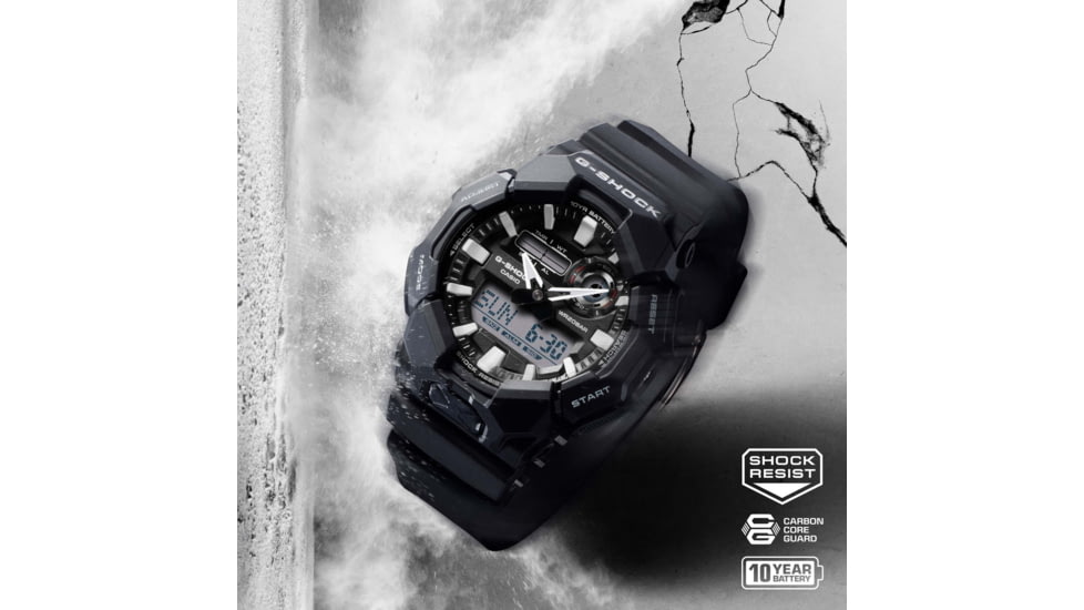 Casio G-Shock Mens Analog-Digital Movement Watch, 55 mm Case Diameter, Resin, Black, Bio-based Resin, GA-010-1A1CR