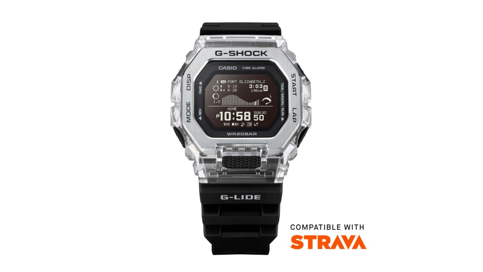 Casio G-Shock Mens Digital G-Glide w/Bluetooth Connect, 51 mm Case Diameter, Stainless Steel, Black, Bio-based Resin, GBX-100S-1CR