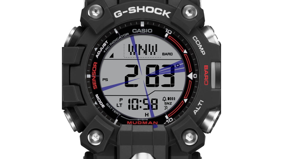 Casio G-Shock Mudman Triple-Sensor Solar Power Watch - Mens, Black, GW9500-1
