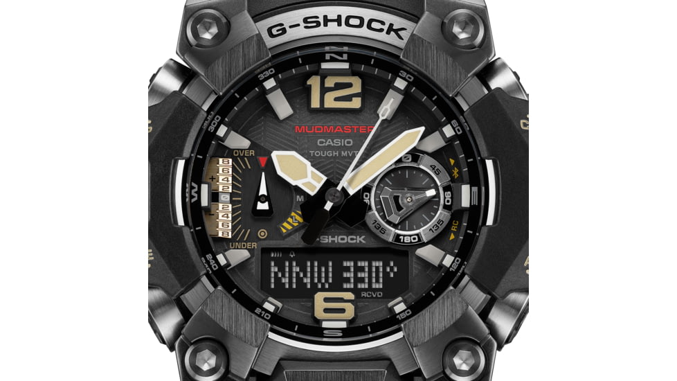Casio G-Shock Mudmaster Triple-Sensor Solar Watch - Mens, Black, GWG-B1000-1ACR