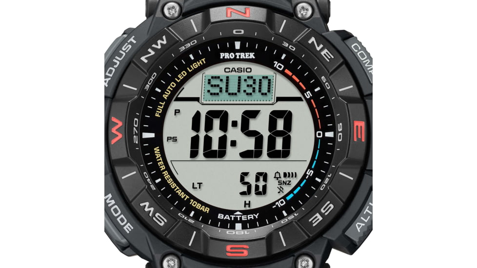 Casio Outdoor Casio Pro Trek Solar Watch Triple Sensor Watching Featuring an Altimeter, Barometer, Digital Compass, Thermometer and 100M WR - Mens, Black, One Size, PRG340-1