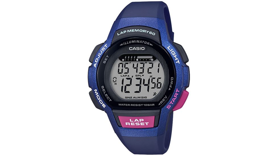 Casio Outdoor Ladies Runner Series Watch, Black/Blue, LWS1000H-2AV