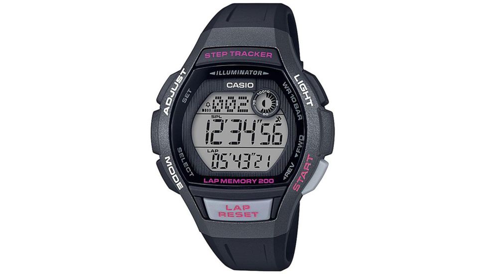 Casio Outdoor Ladies Runner Series Watch, Black/Grey/pink, LWS2000H-1AV