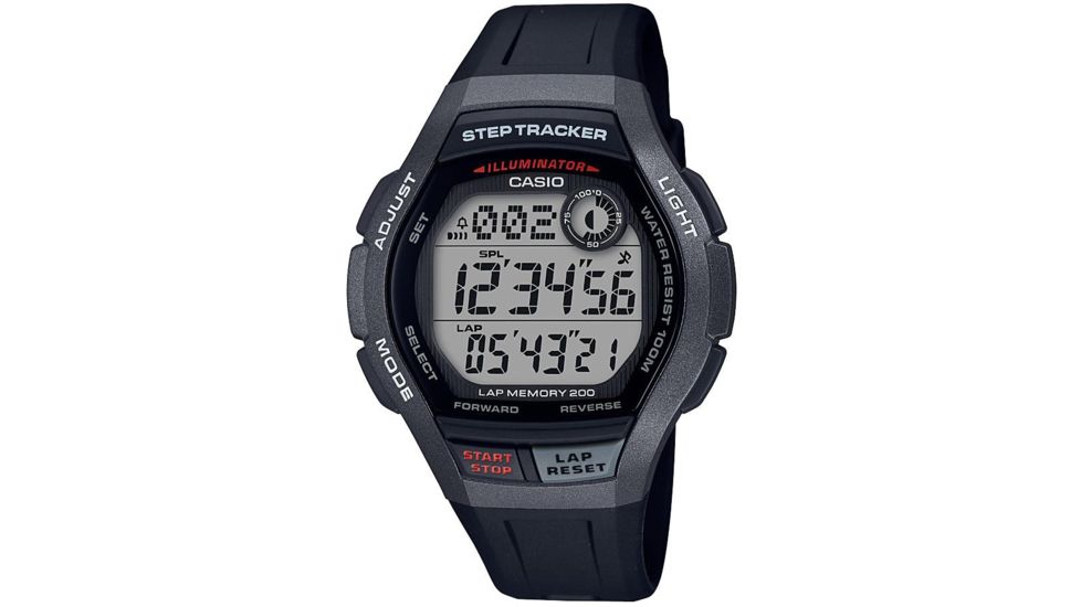 Casio Outdoor Mens W-S200 Runner Series Watch, Black/Grey, WS2000H-1AV