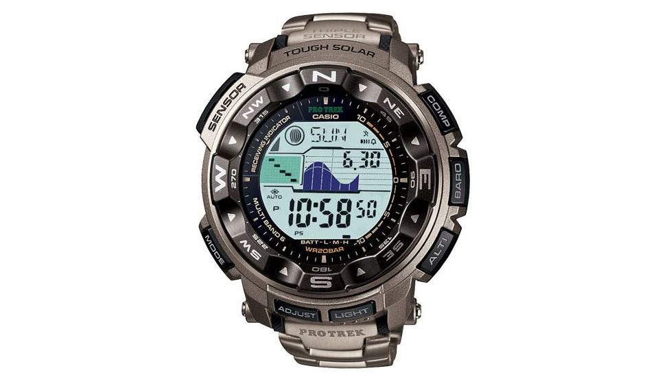Casio Outdoor PRO TREK - SOLAR POWER-TIDE MOON-TITANIUM, Black PRW2500T-7