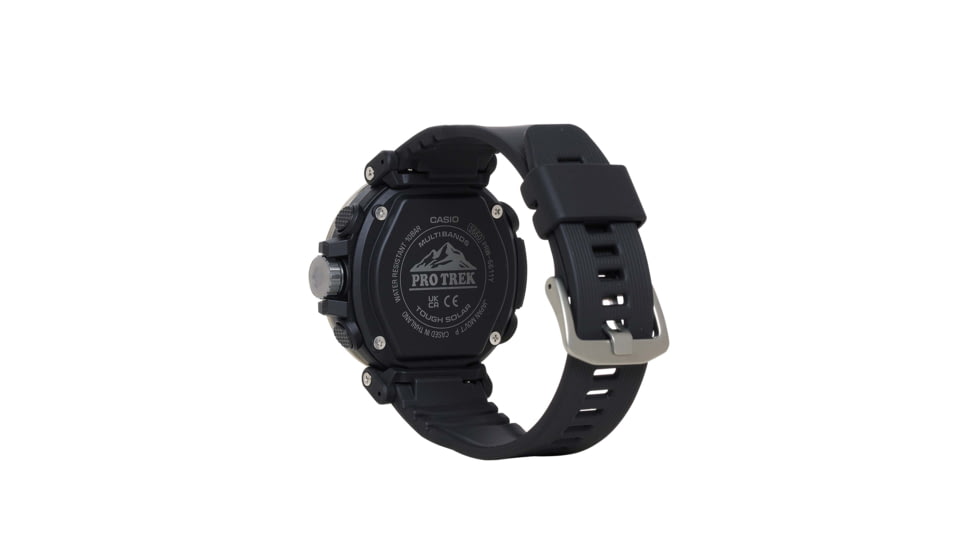 Casio Outdoor Pro Trek Solar Powered Triple Sensor Word Time Watches w/Biomas Plastic Case and Strap - Mens, Black, One Size, PRW6611Y-1A