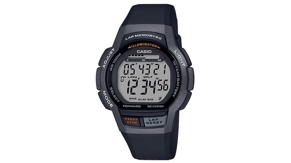 Casio Outdoor Womens W-S1000 Runner Series Watch, Black/Grey, WS1000H-1AV