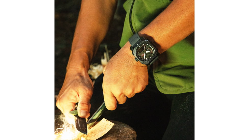 Casio PRO TREK Climber Line Triple-Sensor Atomic-Solar Watch - Mens, Gray, PRW6900BF-1