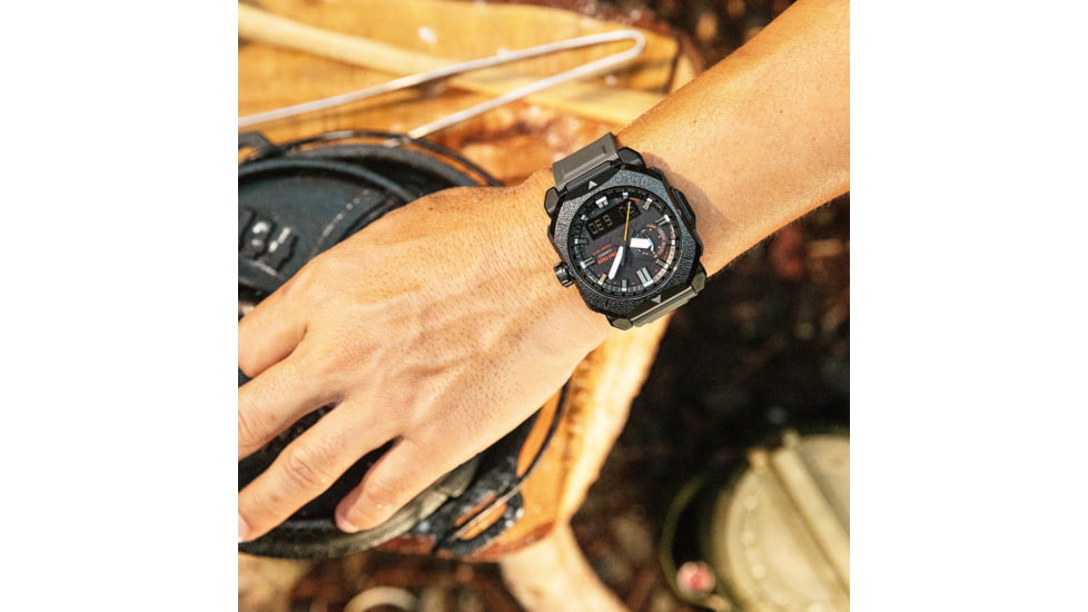Casio PRO TREK Climber Line Triple-Sensor Atomic-Solar Watch - Mens, Gray, PRW6900BF-1