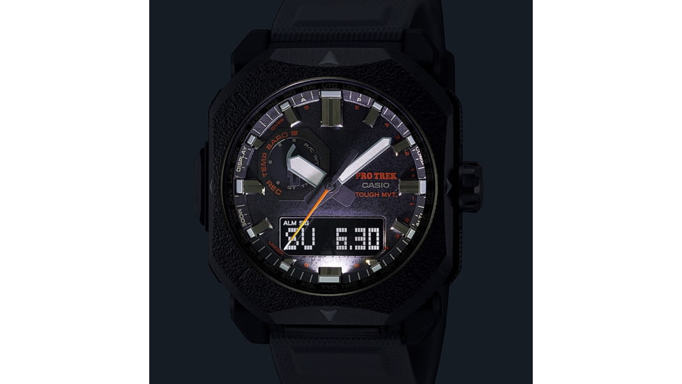 Casio PRO TREK Climber Line Triple-Sensor Atomic-Solar Watch - Mens, Gray, PRW6900BF-1
