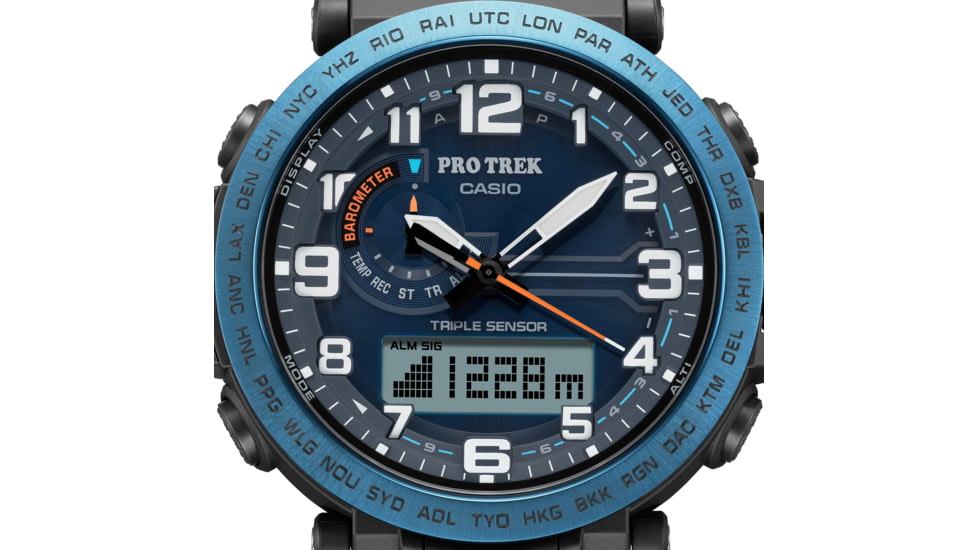 Casio PRO TREK Tough Solar Triple Sensor Watch - Mens, Blue, PRG601YB-2
